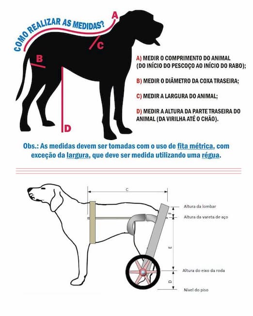 medida cadeira de rodas para cachorro