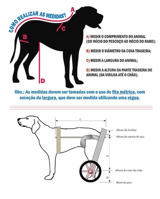 medida cadeira de rodas para cachorro